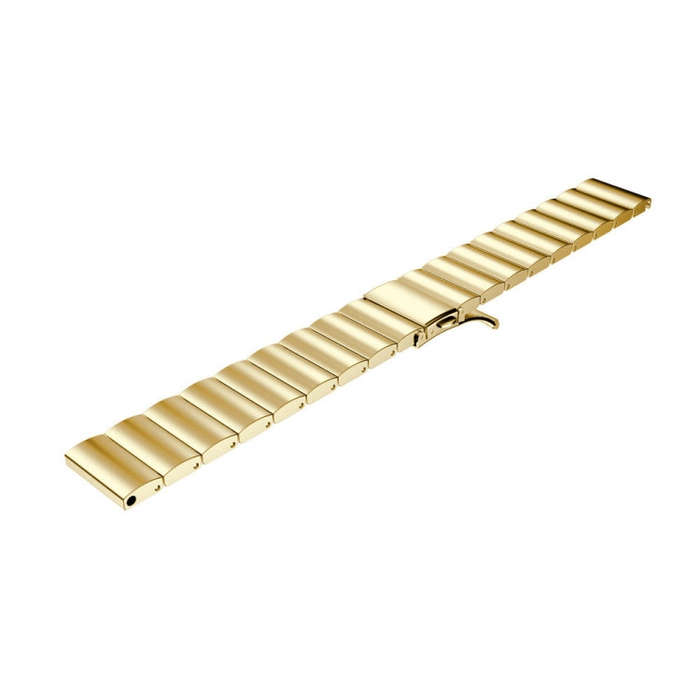22mm For Huawei Watch GT2e GT2 46mm A Flat Buckle Stainless Steel Watch Band (Golden)