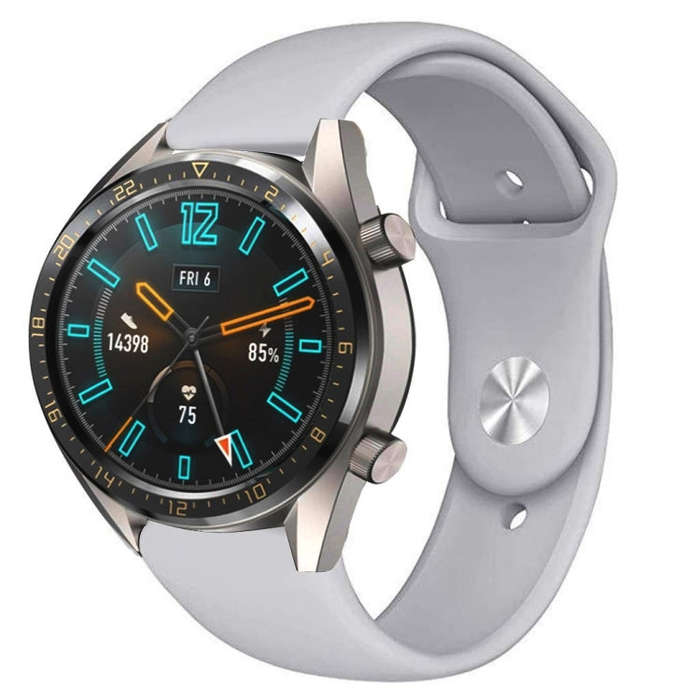 22mm For Huawei Watch GT2e GT2 46mm Monochrome Silicone Reverse Buckle Strap(Gray)