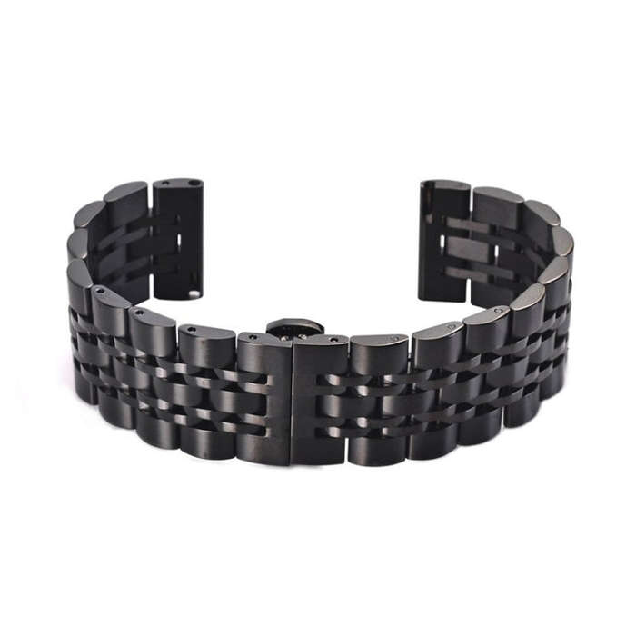 22mm For Huawei Watch GT2e GT2 46mm Seven Stainless Steel Watch Band(Black)