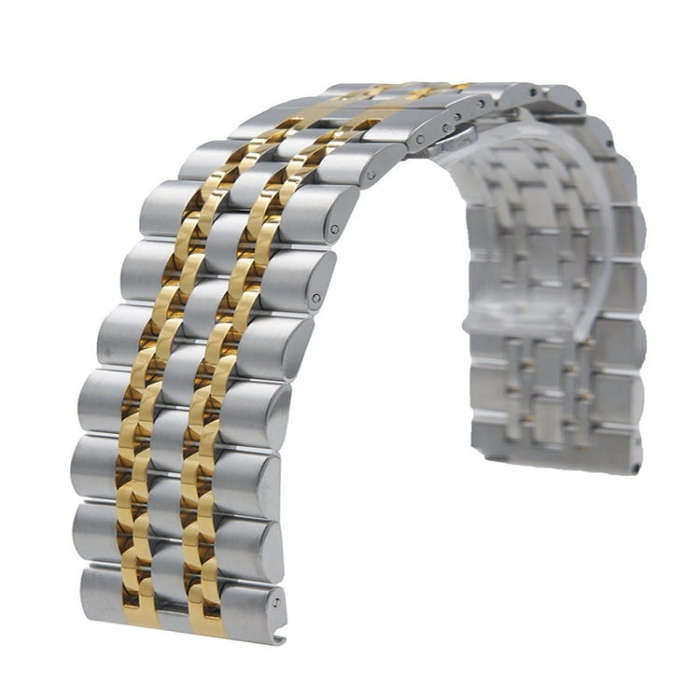 22mm For Huawei Watch GT2e GT2 46mm Seven Stainless Steel Watch Band(Gold between silver)