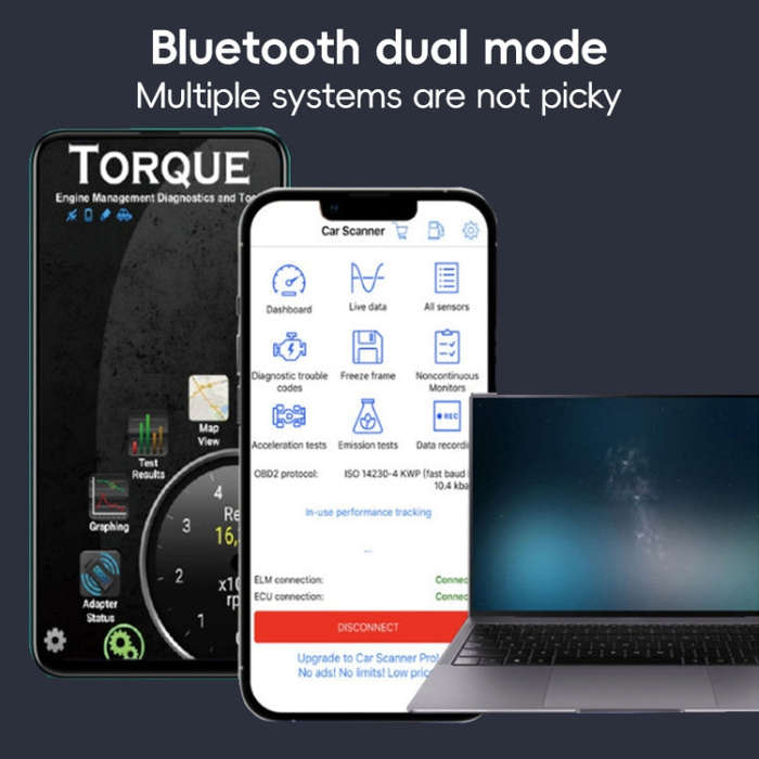 New OBD V2.1 mini ELM327 OBD2 Bluetooth Auto Scanner OBDII 2 Car ELM 327 Tester Diagnostic Tool f...