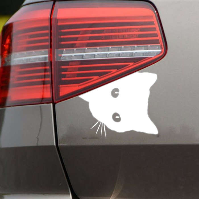 CAT FACE PEERING Pet Cat Car Sticker Decals , Size: 12x15cm