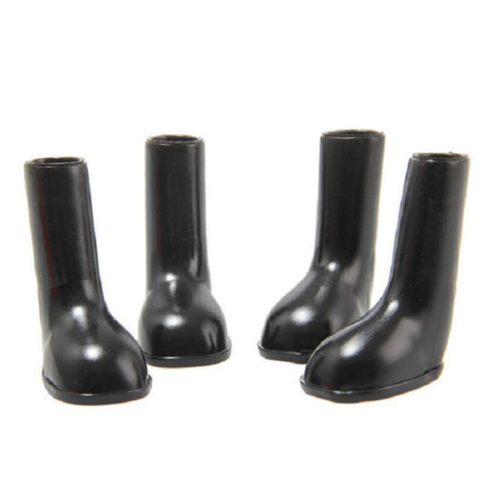 4 PCS/Set Pet Rain Boots Waterproof Non-slip Dog Shoes, Size:S(Black)