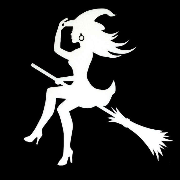 Sexy Witch Fashion Car Sticker Vinyl Decals Decor, Size: 15x14cm(Silver)