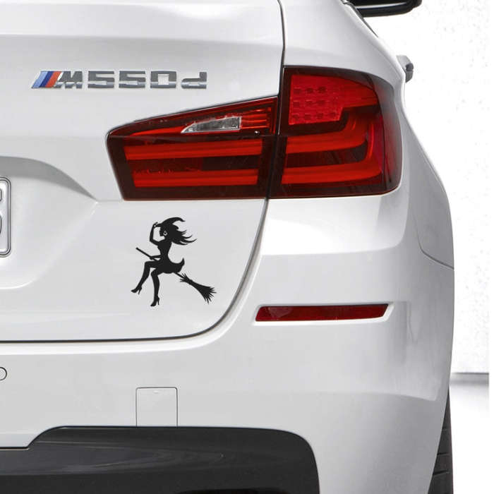Sexy Witch Fashion Car Sticker Vinyl Decals Decor, Size: 15x14cm(Silver)