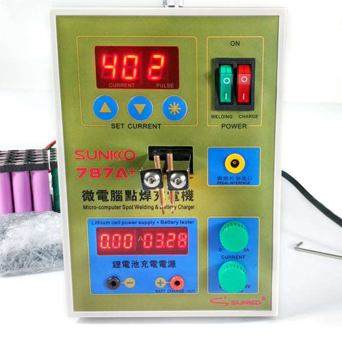 SUKKO LED Pulse Battery Spot Welder + Spot Welding Machine Micro-computer Micro Welding with LED ...