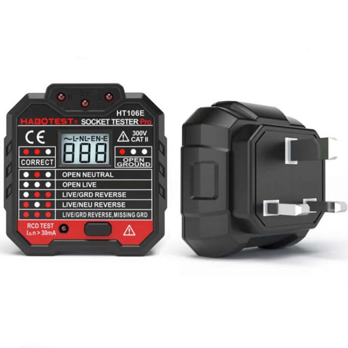 HT106 Socket Testers Voltage Test Detector Ground Line Neutral Line Live Line Leakage Electroscop...