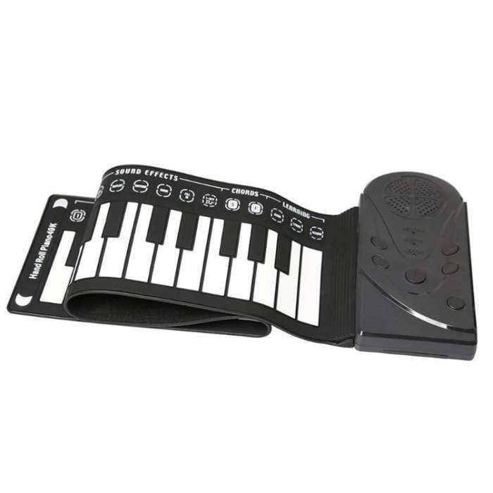 49-Key Portable Hand-Rolled Piano With Horn Children Beginners To Practice Electronic Piano(Elega...