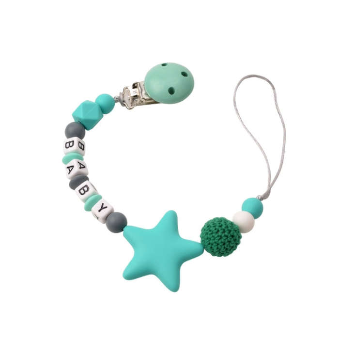 DIY Silicone Baby Pacifier Clip Colorful Pacifier Chain(turquoise green)