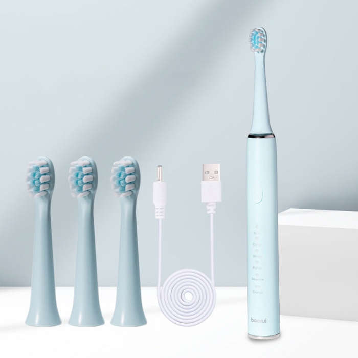 Boorui BR-Z5 USB Fast Charge Soft Toothbrush 5 Gear Sonic Electric Toothbrush(Sky Blue)