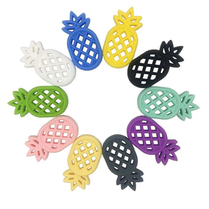 Pineapple Silicone Teether Babies Teething Pendant Nursing Soft Silicone Safe Toys for Soothe Tee...