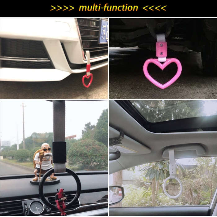 JDM Car Static Belt Decorative Warning Hanging Ring Rear Bumper Warning Ring Car Safety Hand Ring...