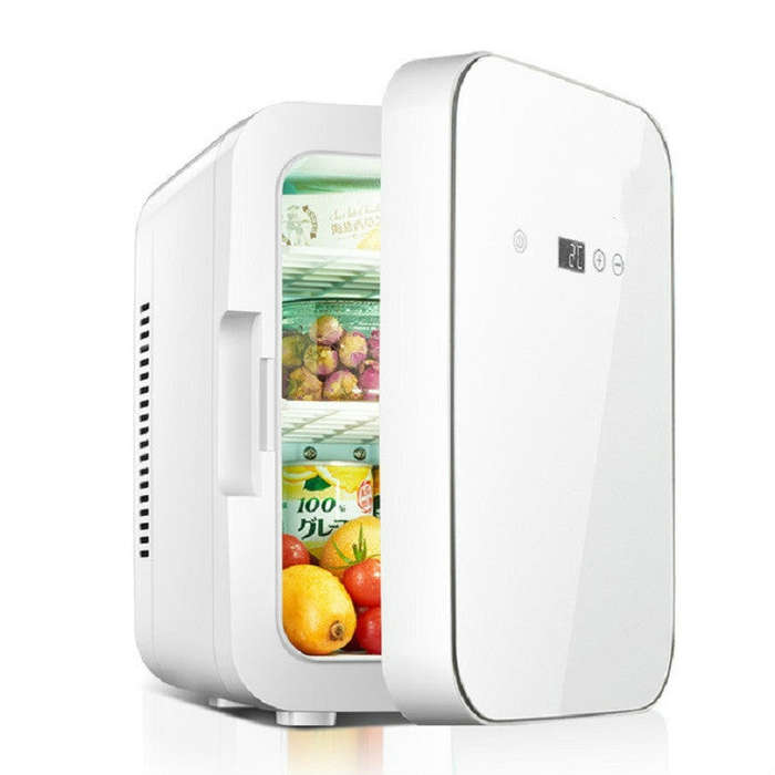 Somate SMT-8L Digital Display Car Home Dual-use Mini Refrigerator, Color:White Tempering Door, Sp...