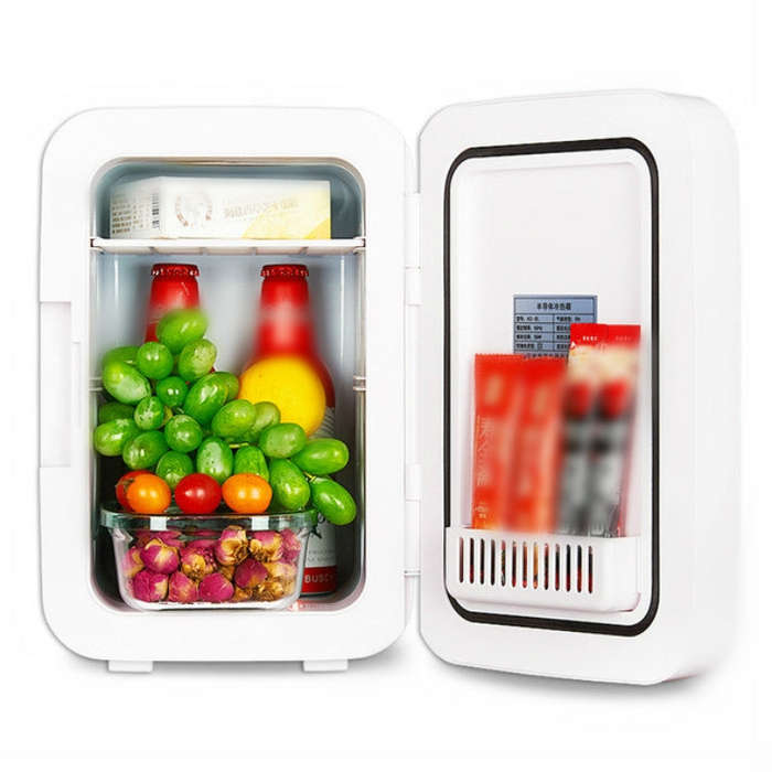 Somate SMT-8L Digital Display Car Home Dual-use Mini Refrigerator, Color:White Tempering Door, Sp...