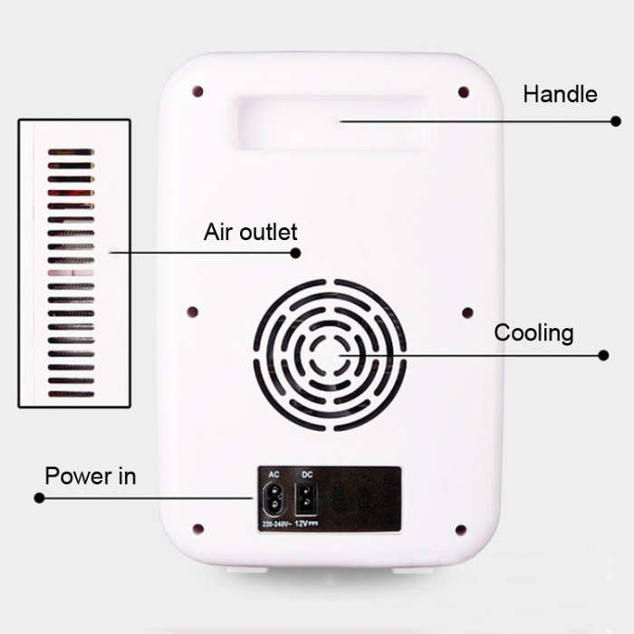 Somate SMT-8L Digital Display Car Home Dual-use Mini Refrigerator, Color:White Tempering Door, Sp...
