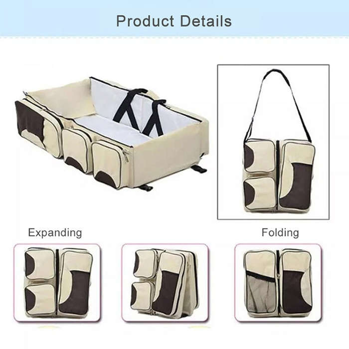 Newborn Baby Portable Travel Foldable Bed Mummy Pack Bag(Dark Blue)