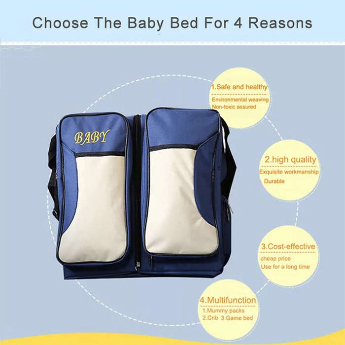 Newborn Baby Portable Travel Foldable Bed Mummy Pack Bag(Dark Blue)