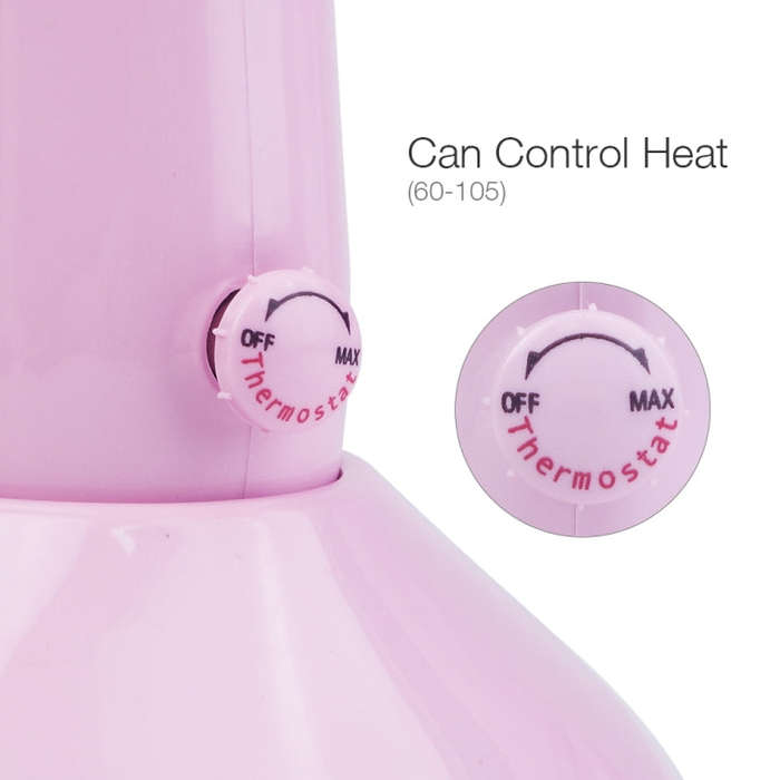 Portable Manual Thermostat Wax Machine Hair Removal Wax Bean Heater, EU Plug(Pink)