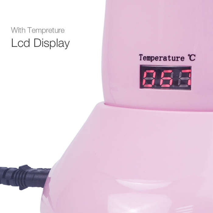 Portable Manual Thermostat Wax Machine Hair Removal Wax Bean Heater, EU Plug(Pink)