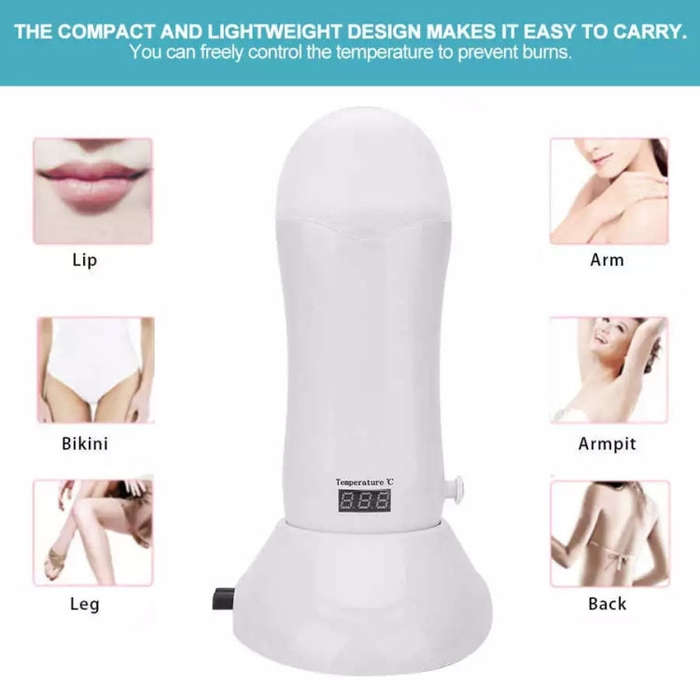 Portable Manual Thermostat Wax Machine Hair Removal Wax Bean Heater, EU Plug(Pink)