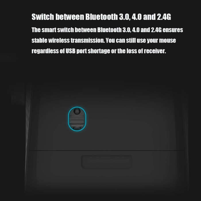 Rapoo M100G 2.4GHz 1300 DPI 3 Buttons Office Mute Home Small Portable Wireless Bluetooth Mouse(Da...