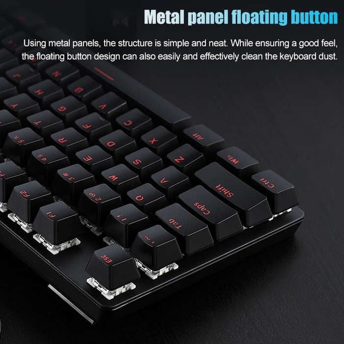 Rapoo V500 87-keys Alloy Edition Desktop Laptop Computer Game Esports Office Home Typing Metal Wi...
