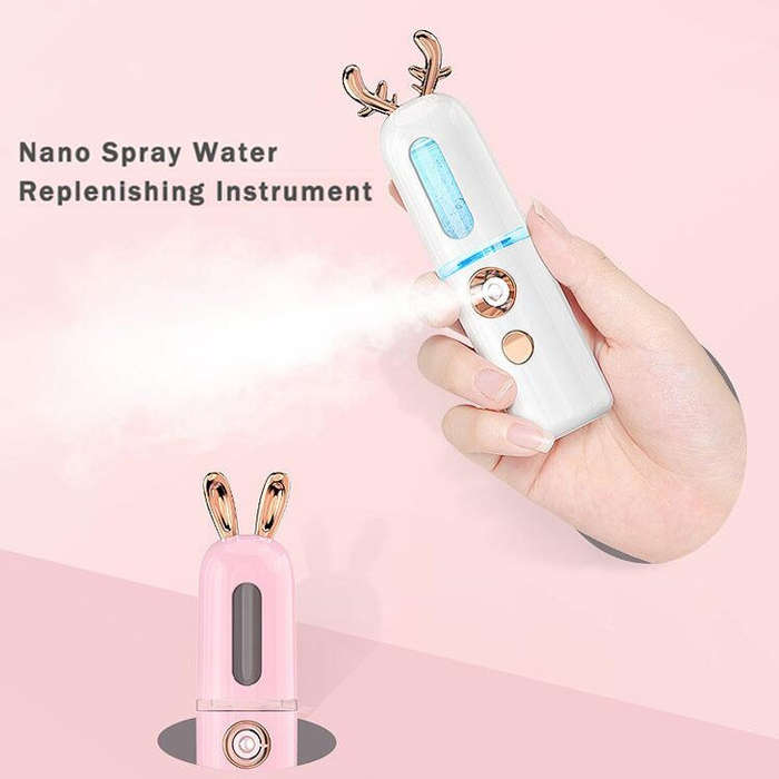 Facial Steamer Nano Spray Water Replenishing Instrument Portable Cold Spray Machine Charging Beau...