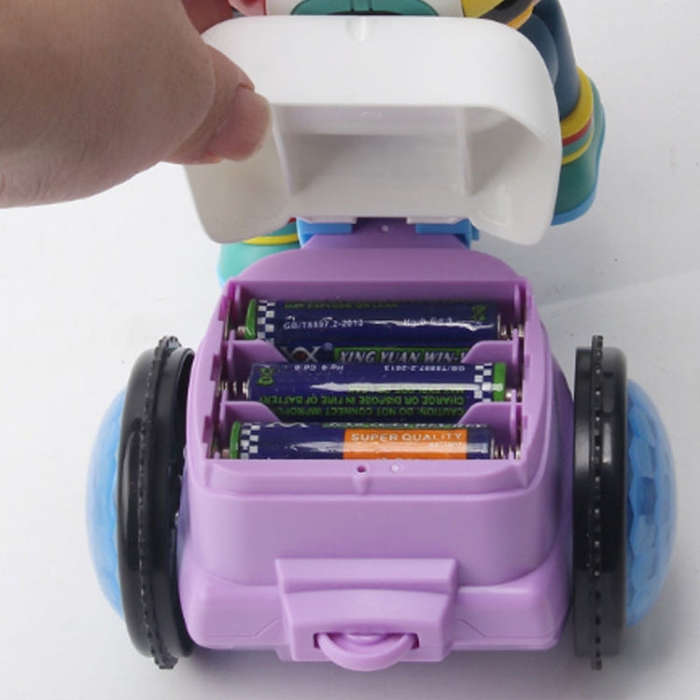 Electric Universal Stunt Tricycle Rotating Cartoon Toy Car with Light Music, Random Color Deliver...