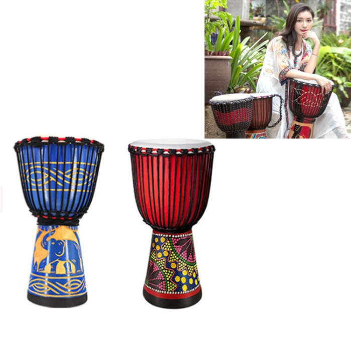 Engraved African Drum Children Kindergarten Percussion Instruments Sheepskin Tambourine, Random D...
