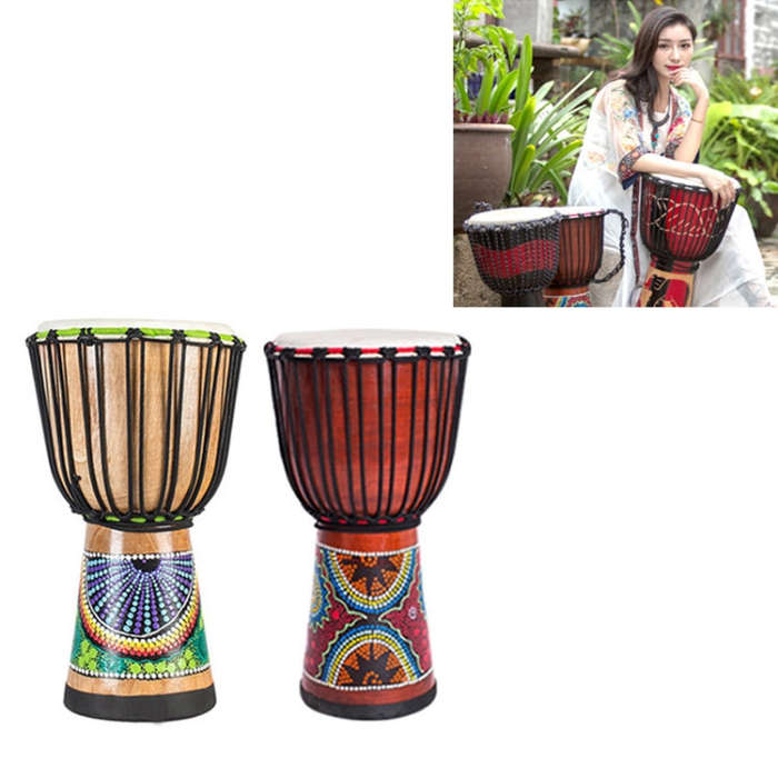 Engraved African Drum Children Kindergarten Percussion Instruments Sheepskin Tambourine, Random D...
