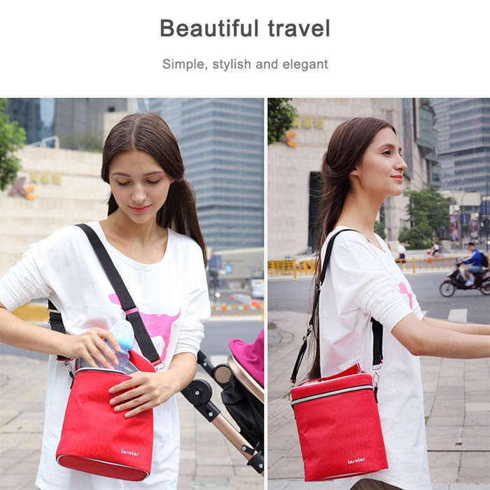 Feeding Bottle Insulation Bags Baby Diaper Stroller Cooler Changing Bags(Ppink)