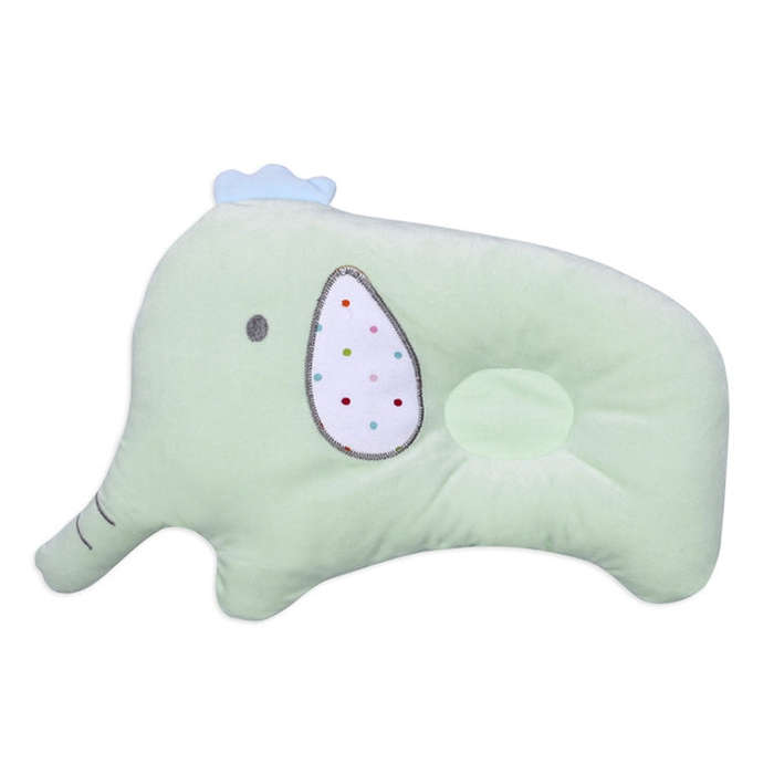 Baby Breathable Elephant Neck Cervical Pillow Anti-head Correction Head Shape Pillow(Green)