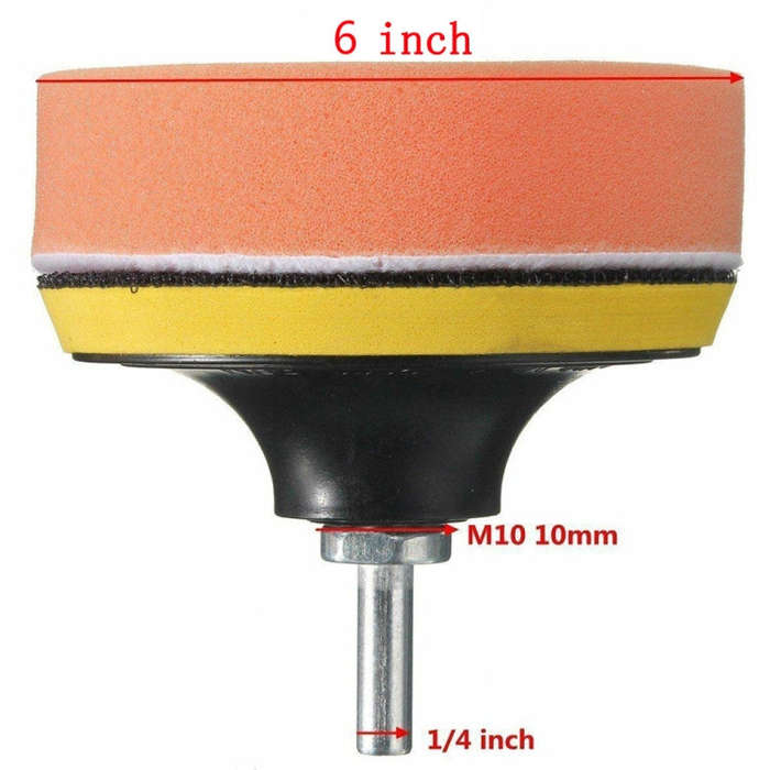 7 in 1 Buffing Pad Set Thread Auto Car Polishing Pad Kit for Car Polisher, Size:6 inch