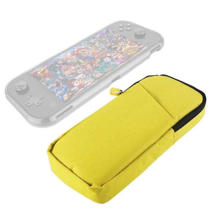 Mini Host Storage Case Zipper Protection Nylon Soft Cloth Bag for Switch Lite(Green Blue)