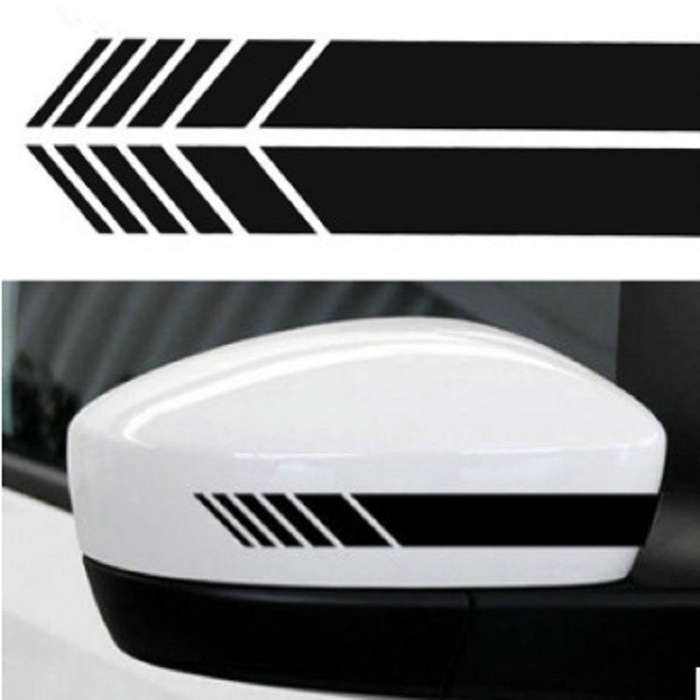 10 PCS Simple Rearview Mirror Car Stickers Rearview Mirror Personality Scratches Reflective Car S...