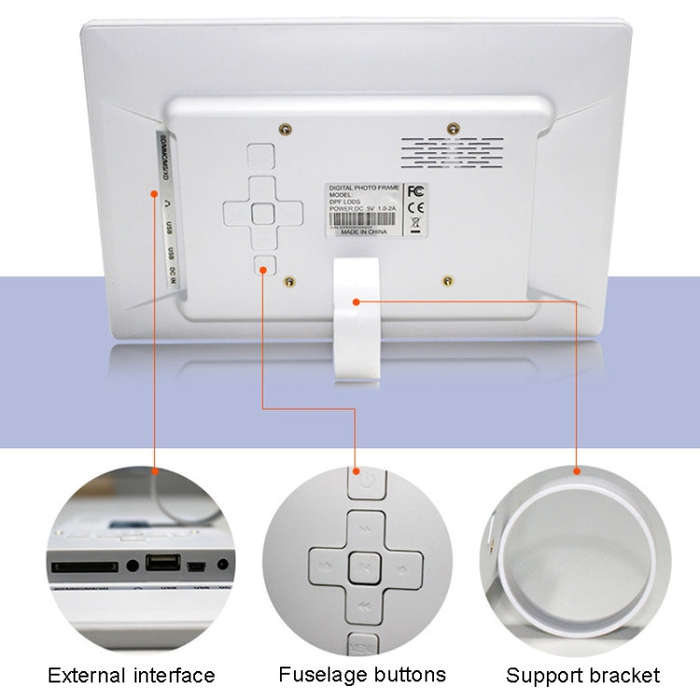 DPF-106 10.1 inch Digital Photo Frame LED Video Advertising Machine, Plug:UK Plug(White)