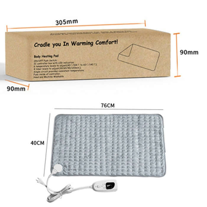 Home Physiotherapy Heating Pad Electric Heating Blanket, Size: 76x40cm, Plug Tpye:UK Plug(Dark Gray)