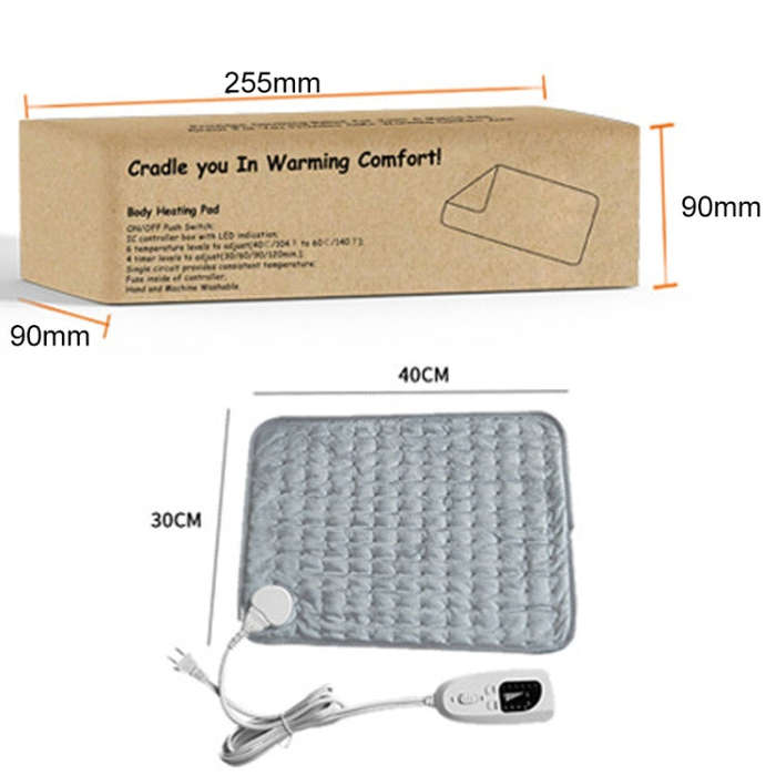 Home Physiotherapy Heating Pad Electric Heating Blanket, Size: 40x30cm, Plug Tpye:UK Plug(Silver ...