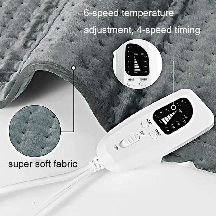 Home Physiotherapy Heating Pad Electric Heating Blanket, Size: 40x30cm, Plug Tpye:UK Plug(Silver ...