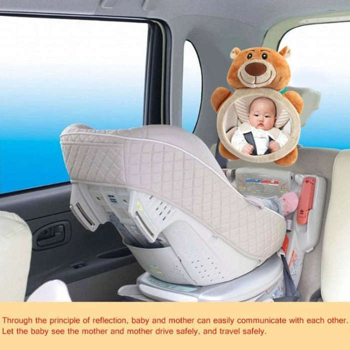 Cartoon Adjustable Safety Seat Car Back Interior Mirror Headrest Rear Facing Mirrors Monitor(Elep...