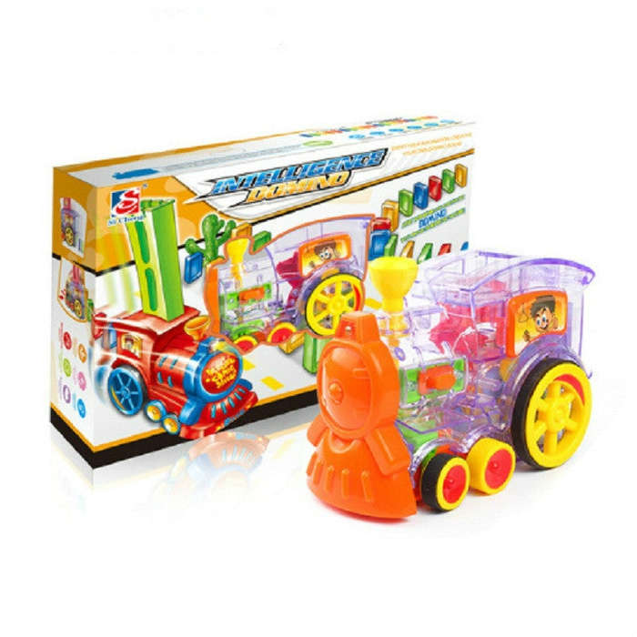 Puzzle Domino Car Electric Train With Sound And Light Music Automatic Licensing Electric Car Toy(...