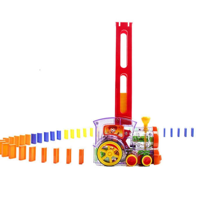 Puzzle Domino Car Electric Train With Sound And Light Music Automatic Licensing Electric Car Toy(...
