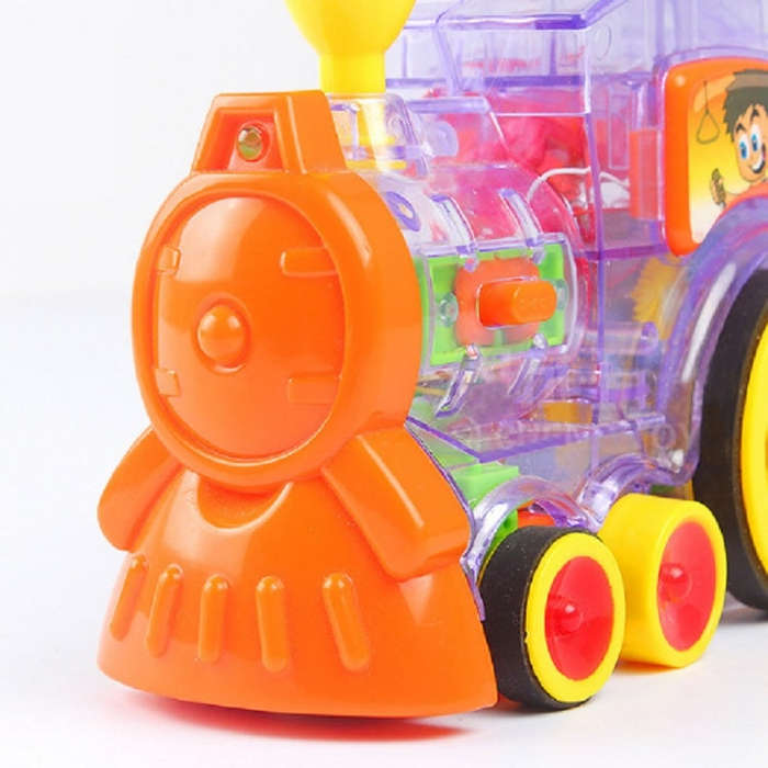 Puzzle Domino Car Electric Train With Sound And Light Music Automatic Licensing Electric Car Toy(...