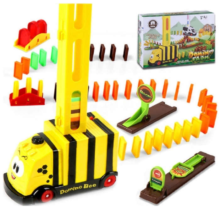 Puzzle Domino Car Electric Train With Sound And Light Music Automatic Licensing Electric Car Toy(...