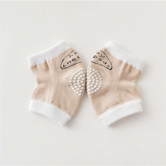 Babys Non-slip Kneecap Cotton Knee Pad Baby Crawling Knee Pads(Khaki)