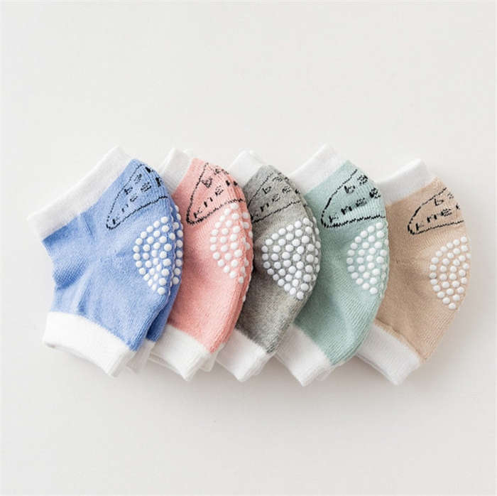 Babys Non-slip Kneecap Cotton Knee Pad Baby Crawling Knee Pads(Khaki)