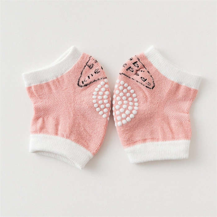 Babys Non-slip Kneecap Cotton Knee Pad Baby Crawling Knee Pads(Khaki)