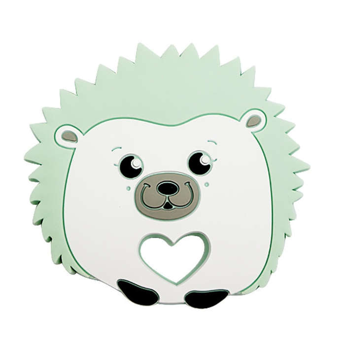 Hedgehog Silicone Pacifier Baby Teether Mother and Baby Supplies Creative Infant Molar Toy(Green)