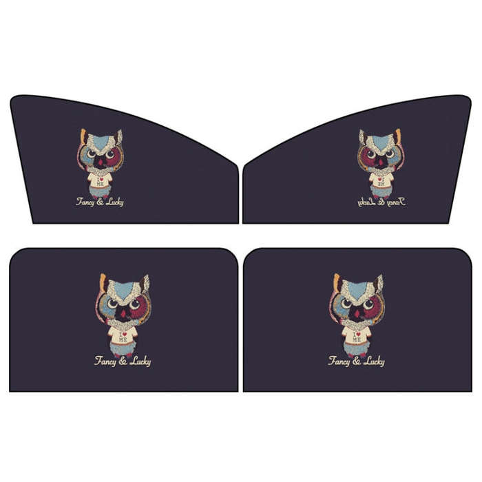 4 PCS / Set Car Window Magnet Sunshade Curtain Heat Insulation Sun Block(Catman)