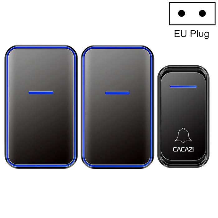 CACAZI A68-2 One to Two Wireless Remote Control Electronic Doorbell Home Smart Digital Wireless D...